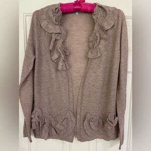 MYSTREE Dust Pink Open Cardigan with Floret Details (S)